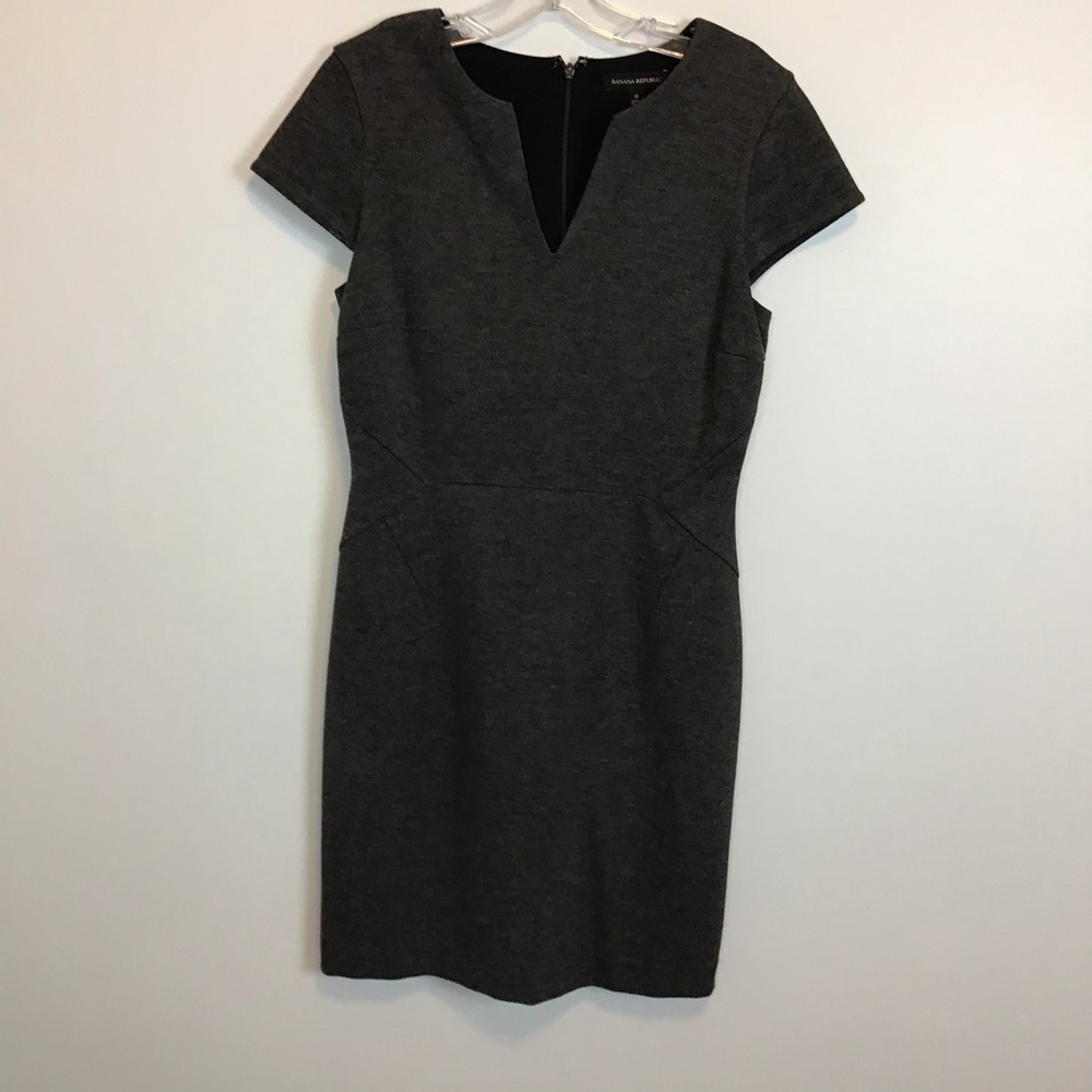 Ann Taylor, Sz 8, Grey Dress, waist accentuated